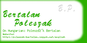 bertalan poleszak business card